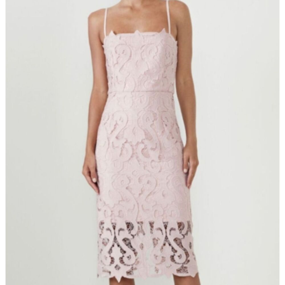 Bardot Lina Pink Lace Sheath Dress Size 6